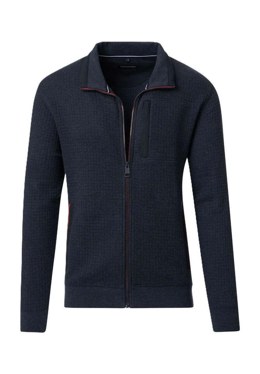 Strukturierte Sweatjacke mit Reißverschluss