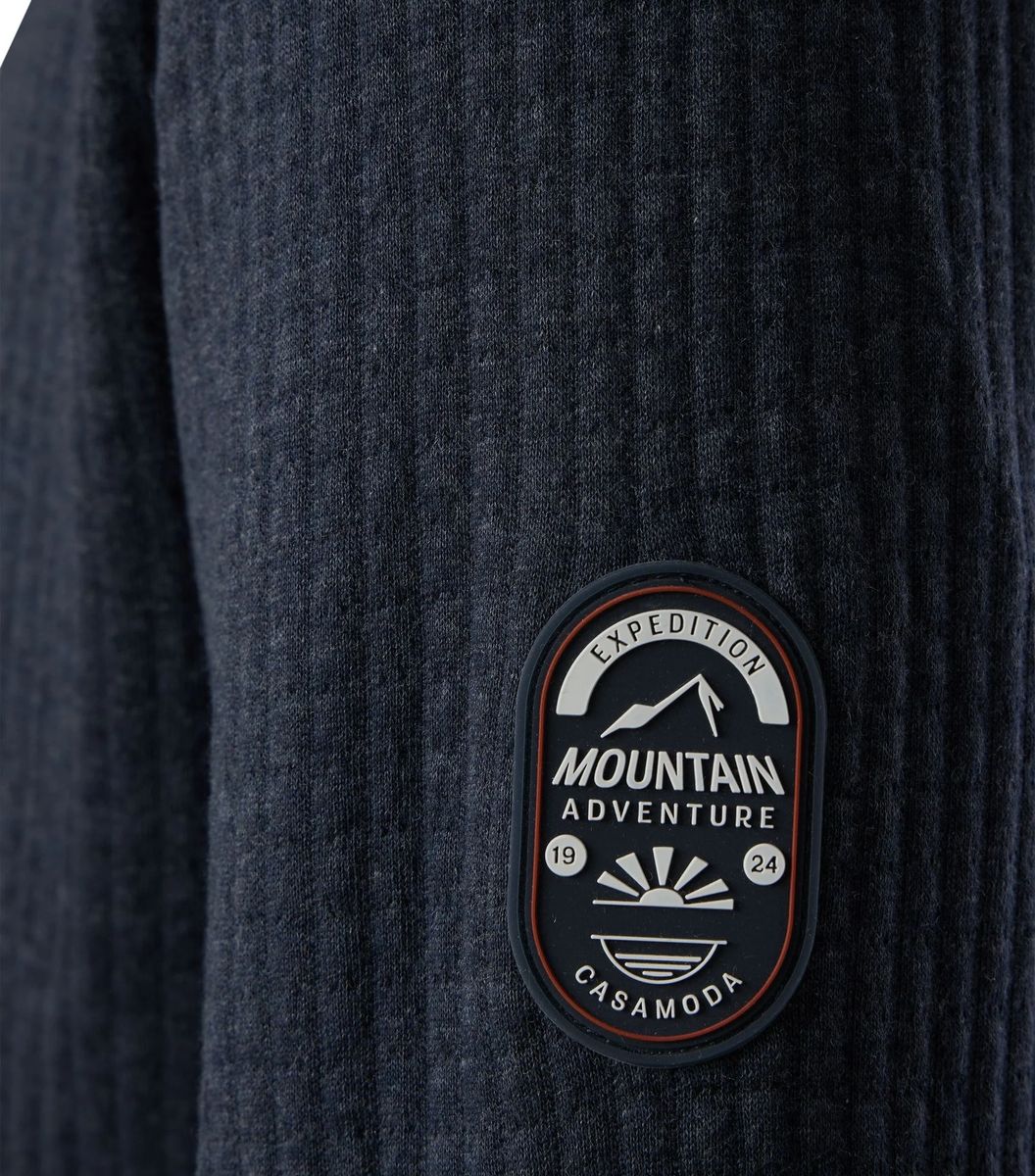 Strukturierte Sweatjacke mit Reißverschluss