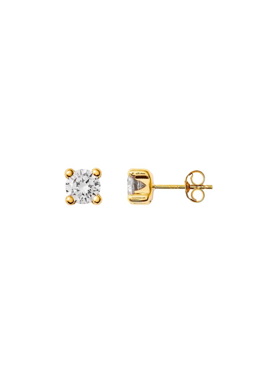 Runde Zirkonia Gold-Ohrstecker