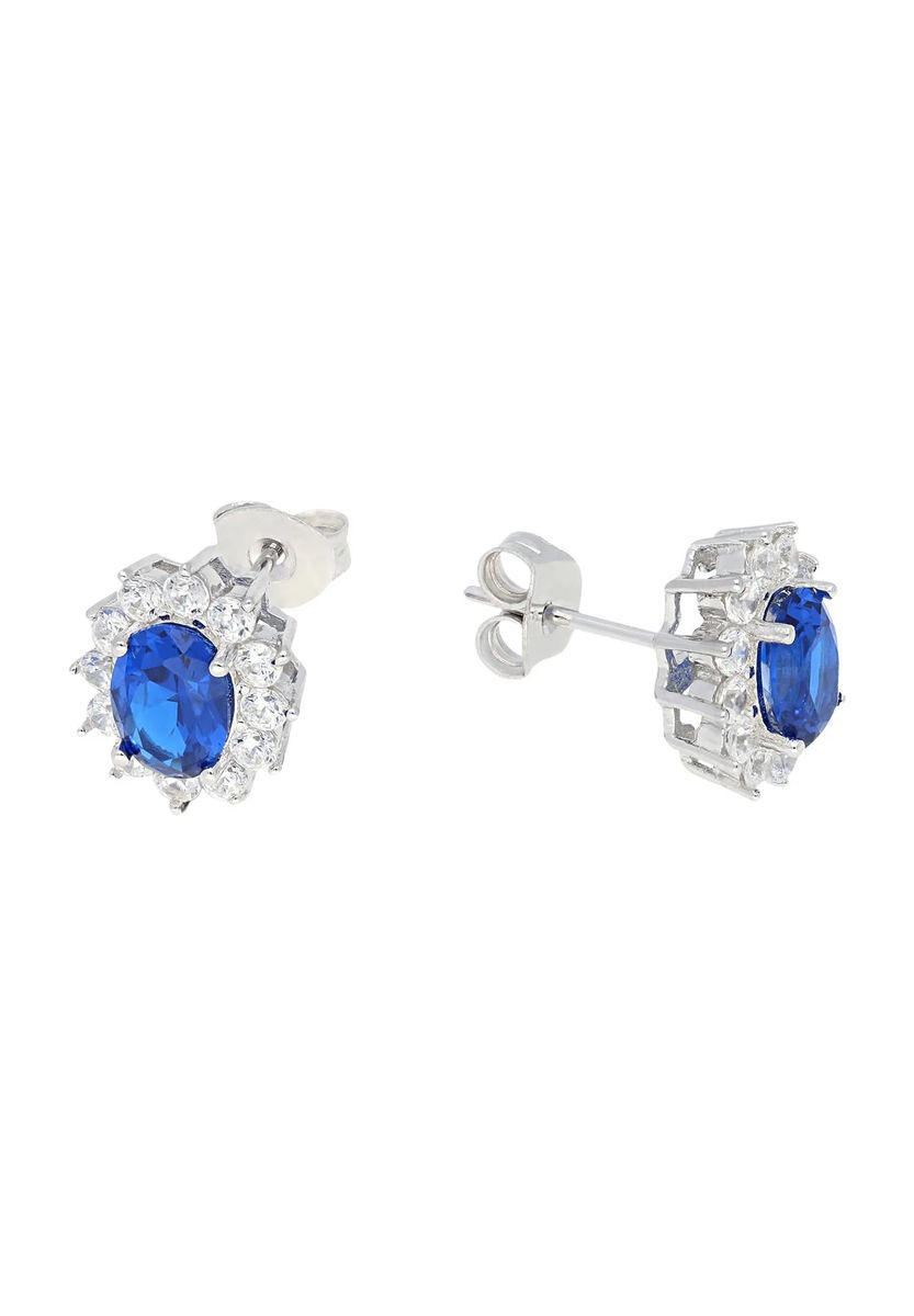 Elegante ovale Edelstein-Halo-Ohrstecker