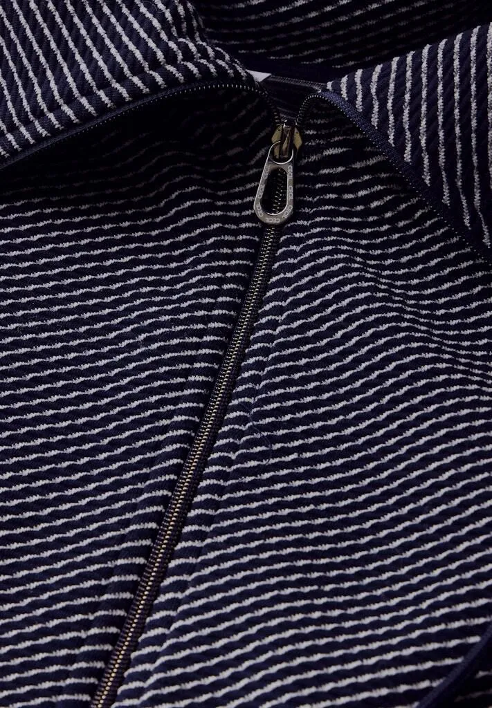 Strukturierte Ottoman-Jacke mit Reißverschluss