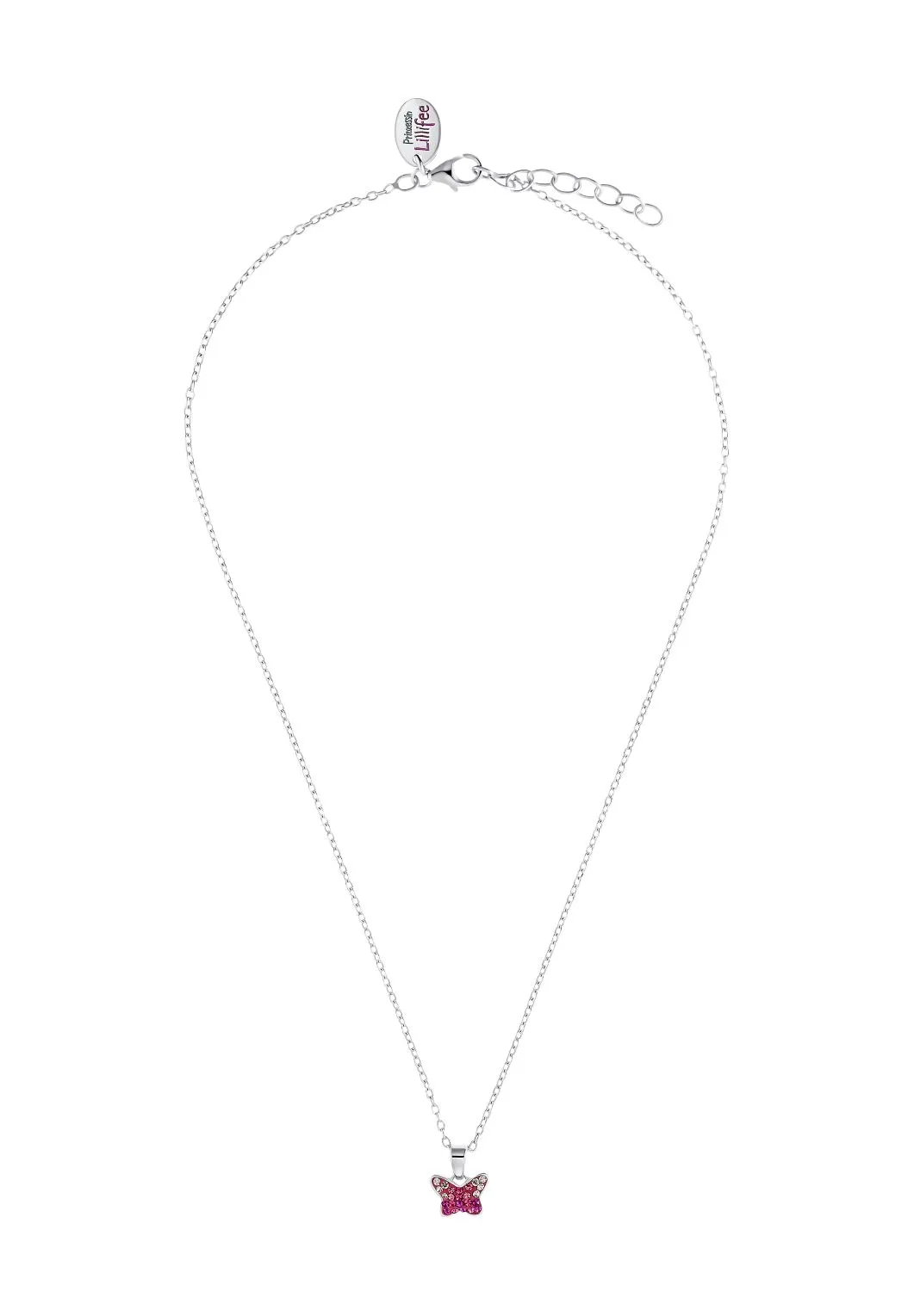 Halskette mit Schmetterlingsanhänger und Kristallen