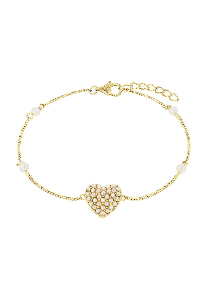 Armband mit perlenbesetztem Herzanhänger