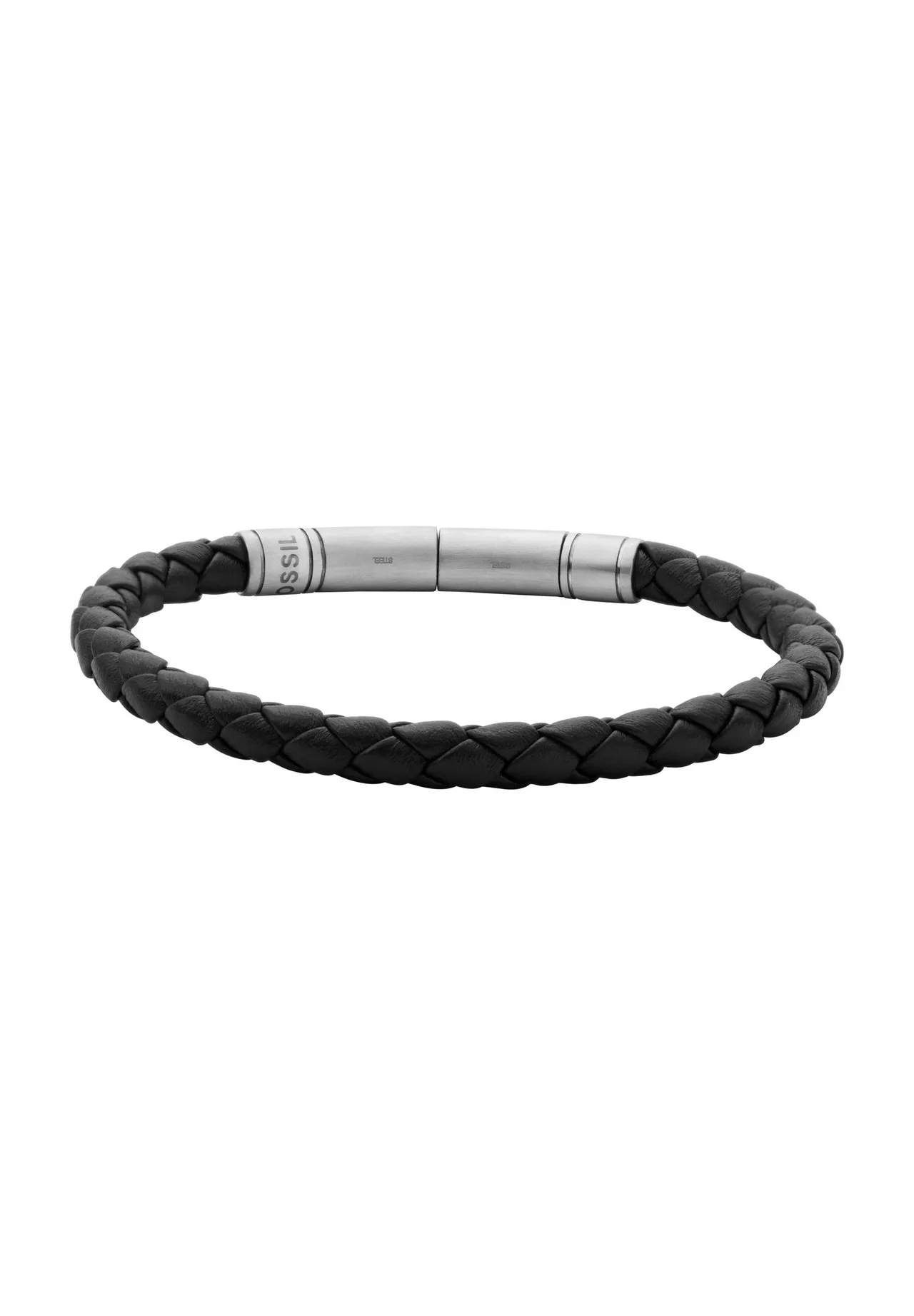 Geflochtenes Lederarmband mit Edelstahl-Verschluss