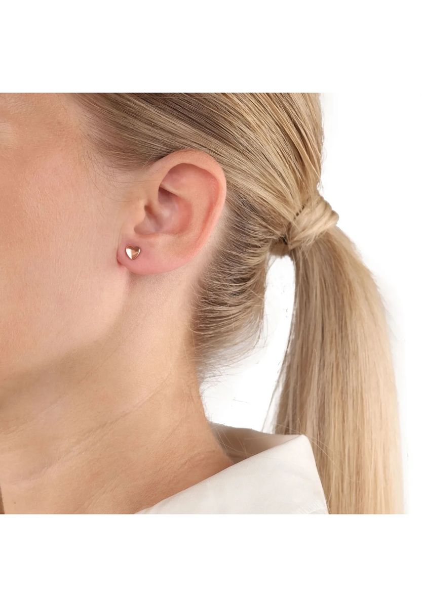 Minimalistische polierte Herz-Ohrstecker