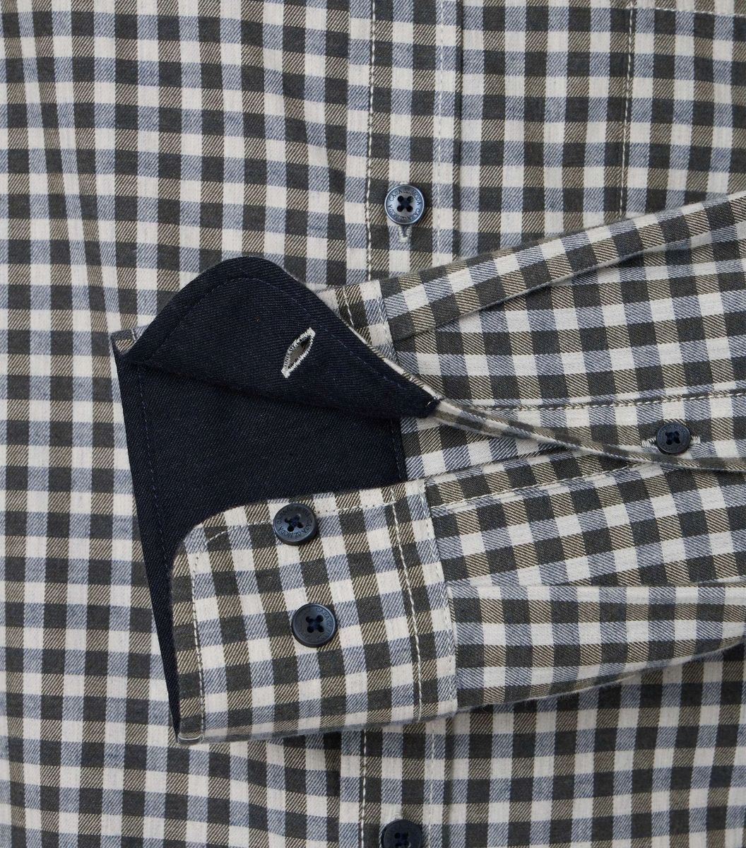 Kariertes Button-Down-Hemd aus Baumwolle