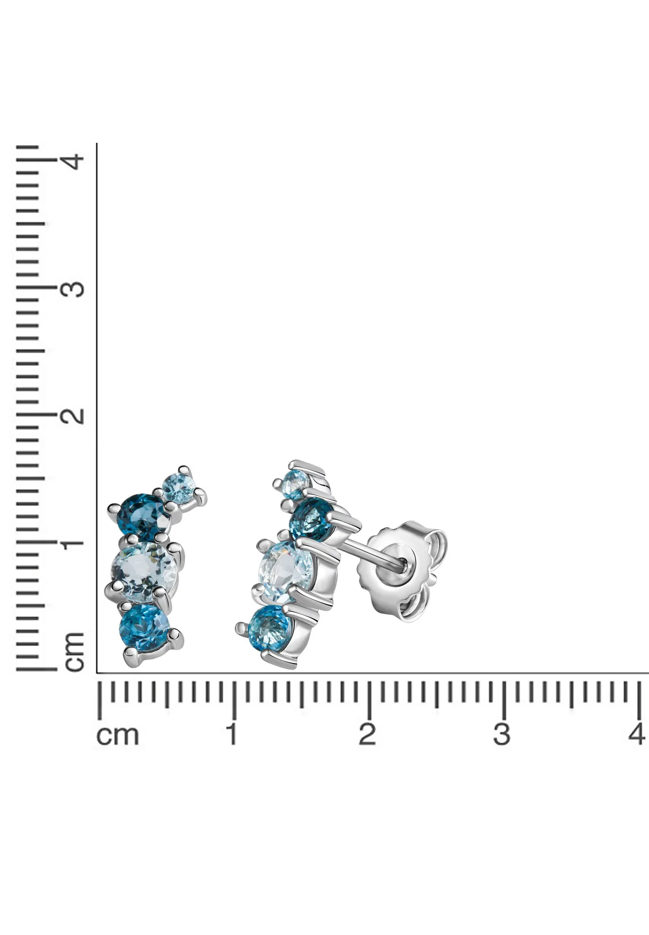 Mehrfarbige Edelstein Cluster Ohrstecker