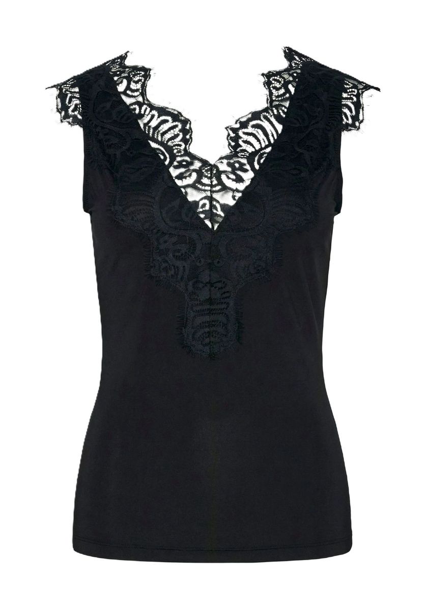 Ärmelloses Top mit Spitzeneinsatz
