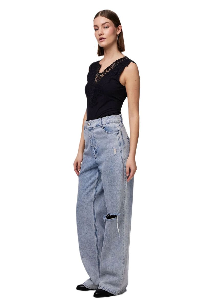 Ärmelloses Top mit Spitzeneinsatz