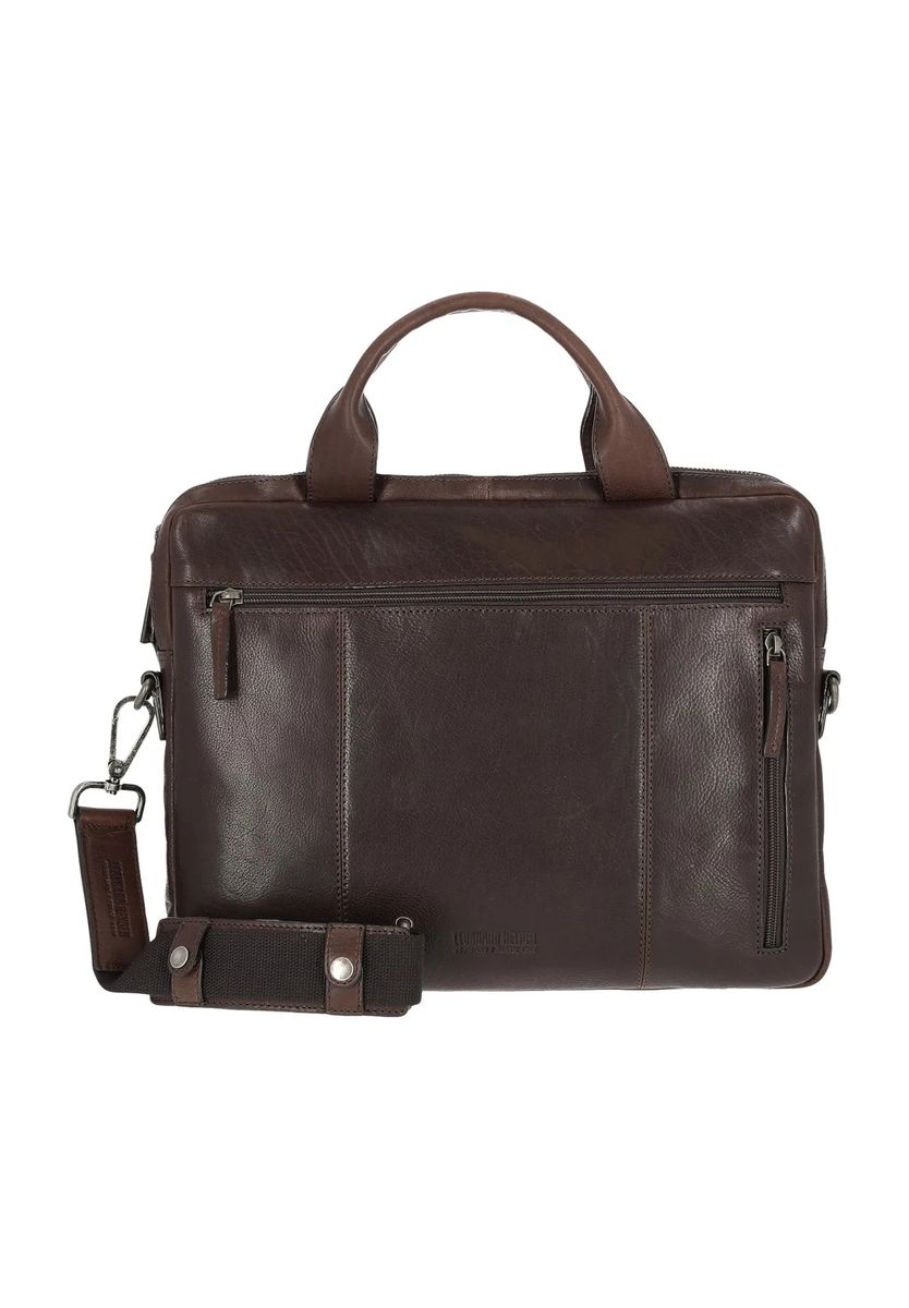 Klassische Leder-Aktentasche mit Laptopfach