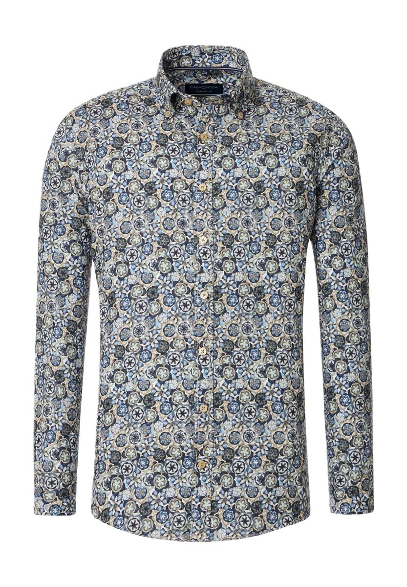 Freizeithemd mit floralem Medaillon-Print