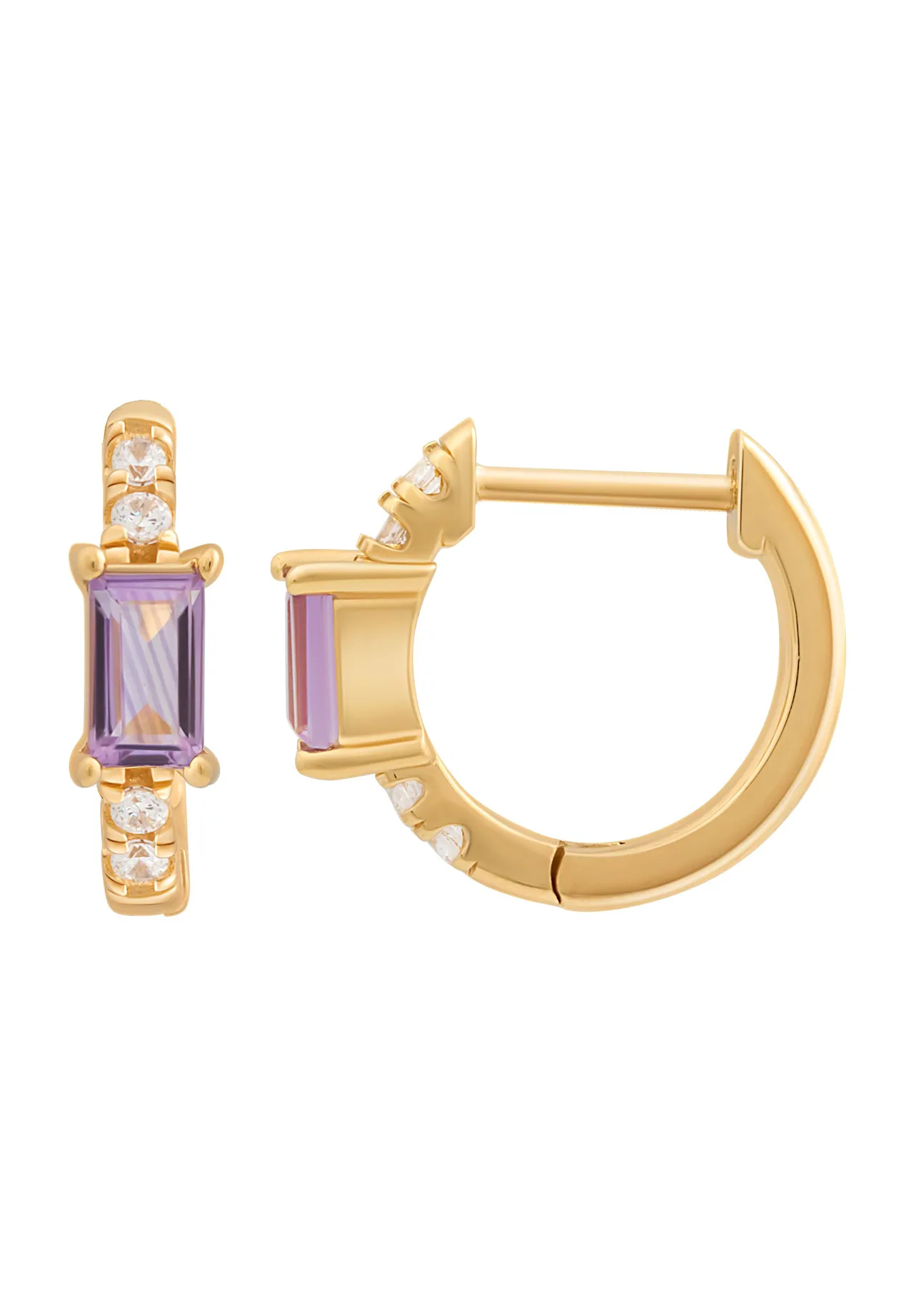 Elegante Creolen mit Amethyst und Zirkonia