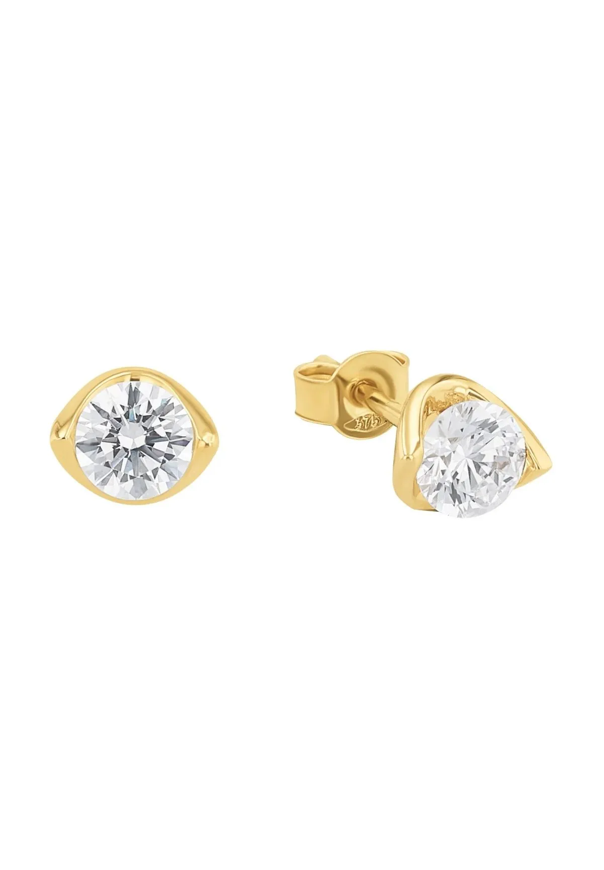 Elegante Gelbgold-Zirkonia-Stecker