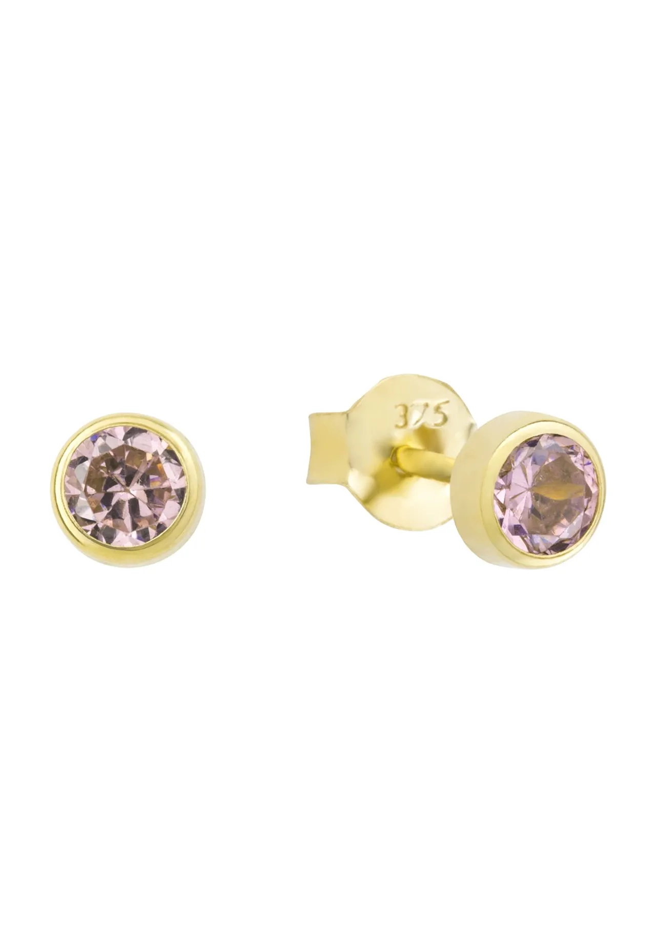 Ohrstecker mit rosa Zirkonia-Lünette