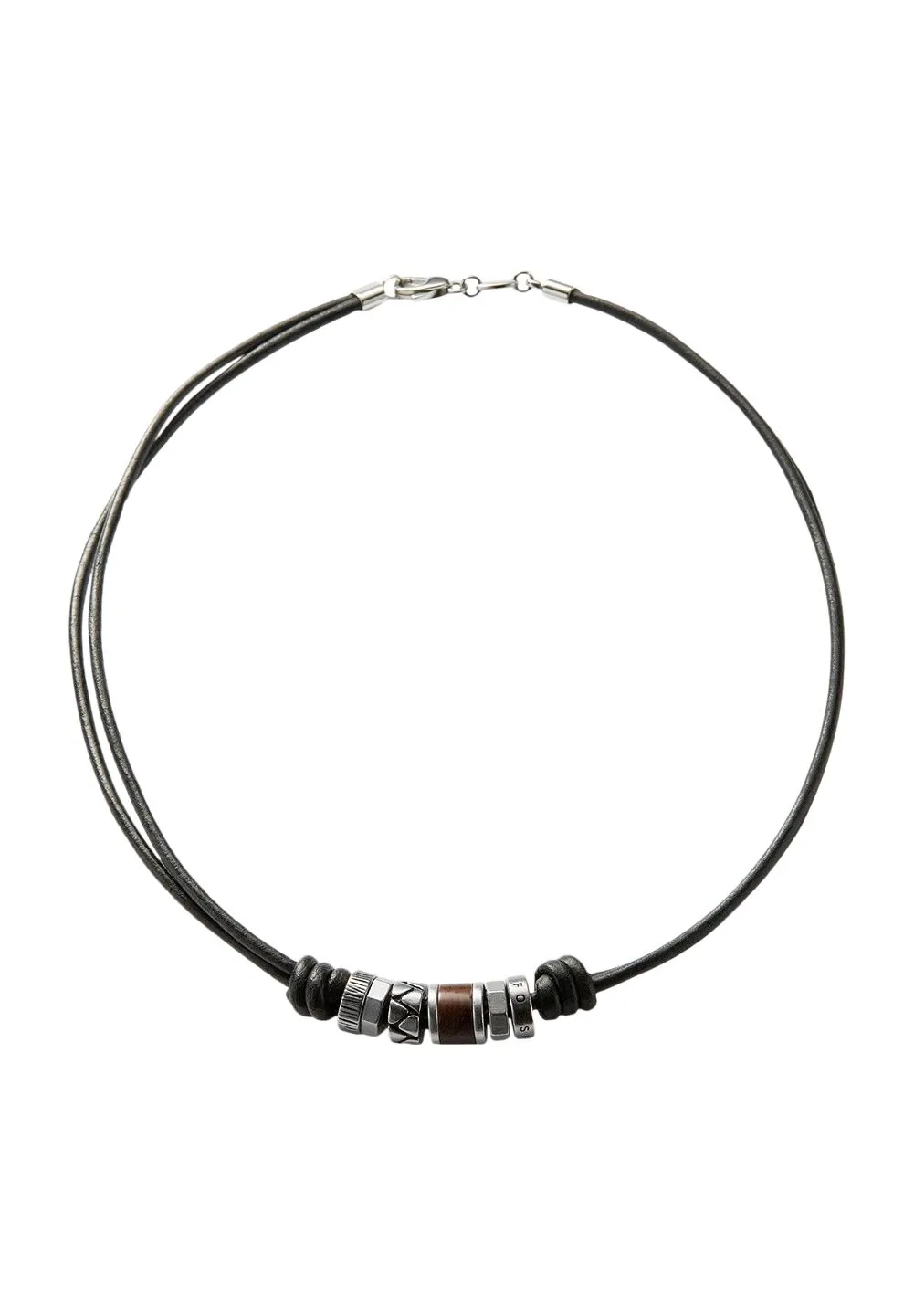 Lederhalskette mit Beads-Anhängern