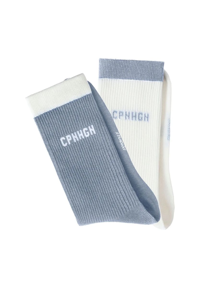 Gerippte Tennissocken mit Kontrastbund