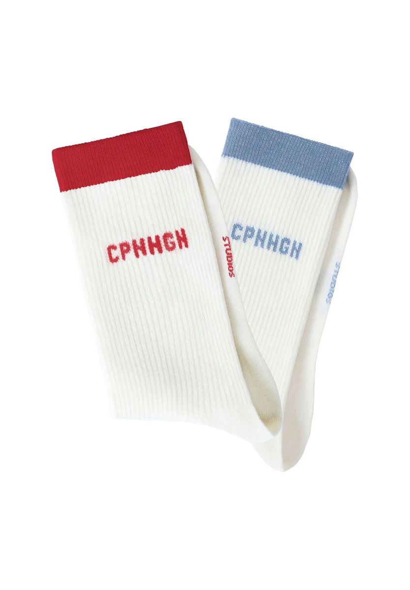 Gerippte Crew-Socken mit Kontrast-Details