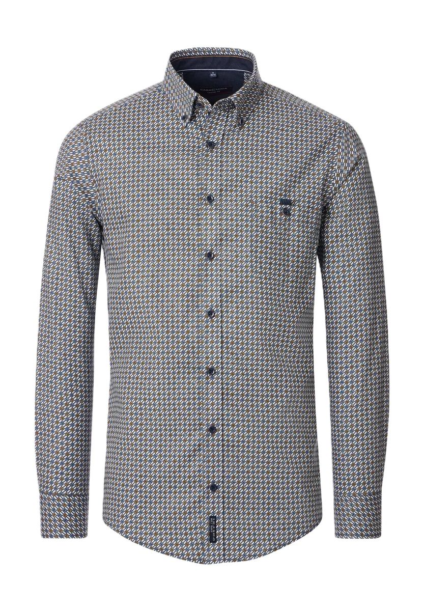 Gemustertes Button-Down Freizeithemd