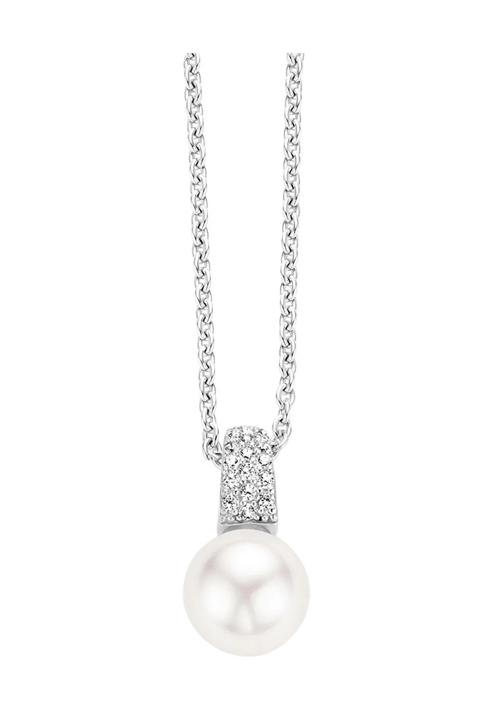 Halskette mit Perle und Zirkonia