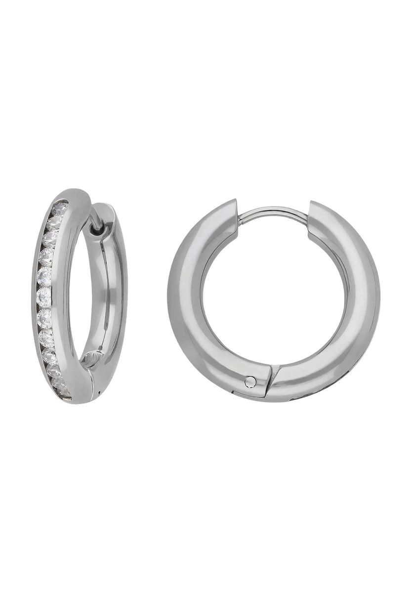Elegante Creolen mit Zirkonia Besatz