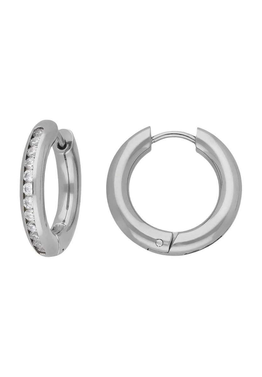Elegante Creolen mit Zirkonia Besatz