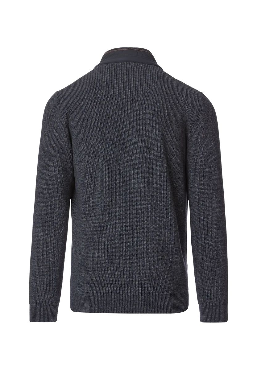 Hybrid-Strickjacke mit Steppbesatz
