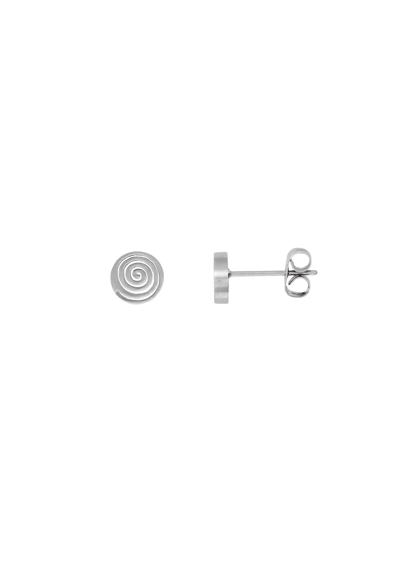 Gravierte Spiral-Ohrstecker aus Edelstahl