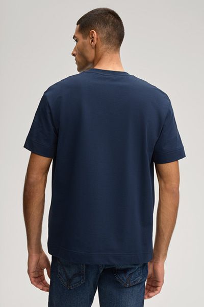 JOOP! Achilleas marineblaues Basic T-Shirt Rundhalsausschnitt
