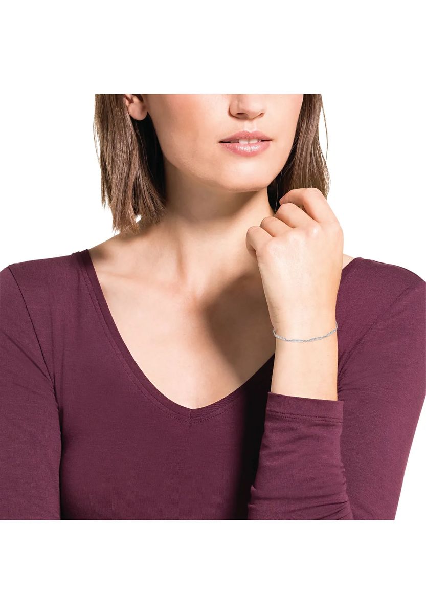 Zartes Silberarmband mit Stäbchenanhängern