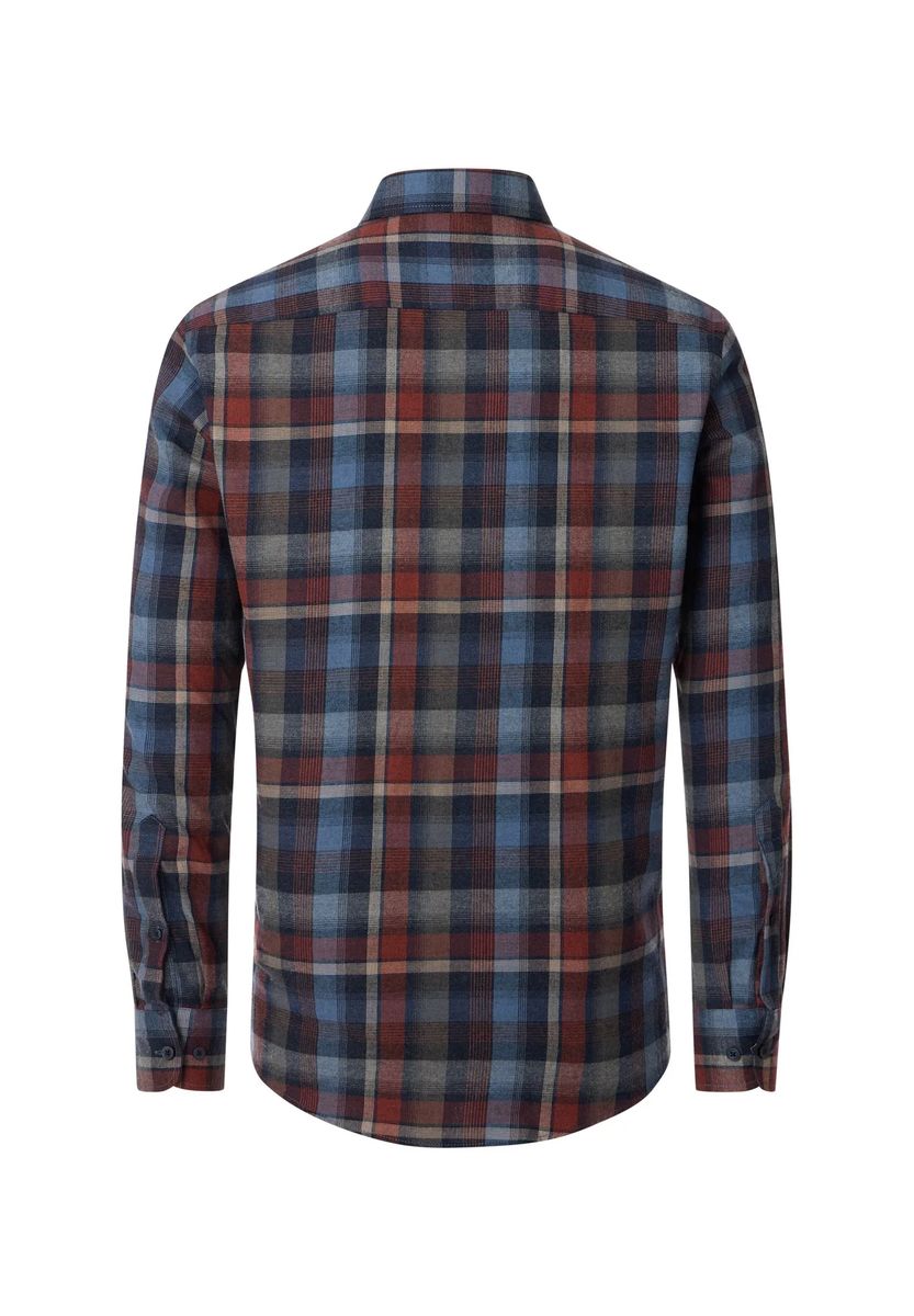 Klassisches kariertes Flanellhemd mit Button-Down-Kragen