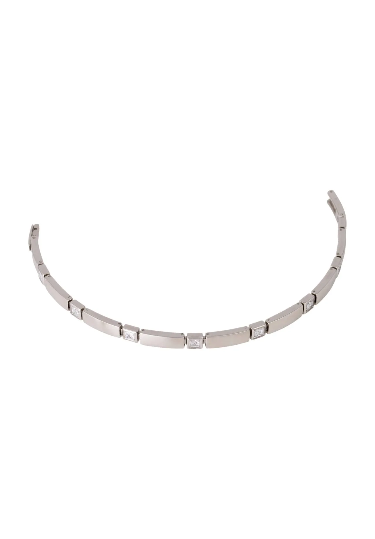 Geometrisches Gliederarmband mit Zirkonia
