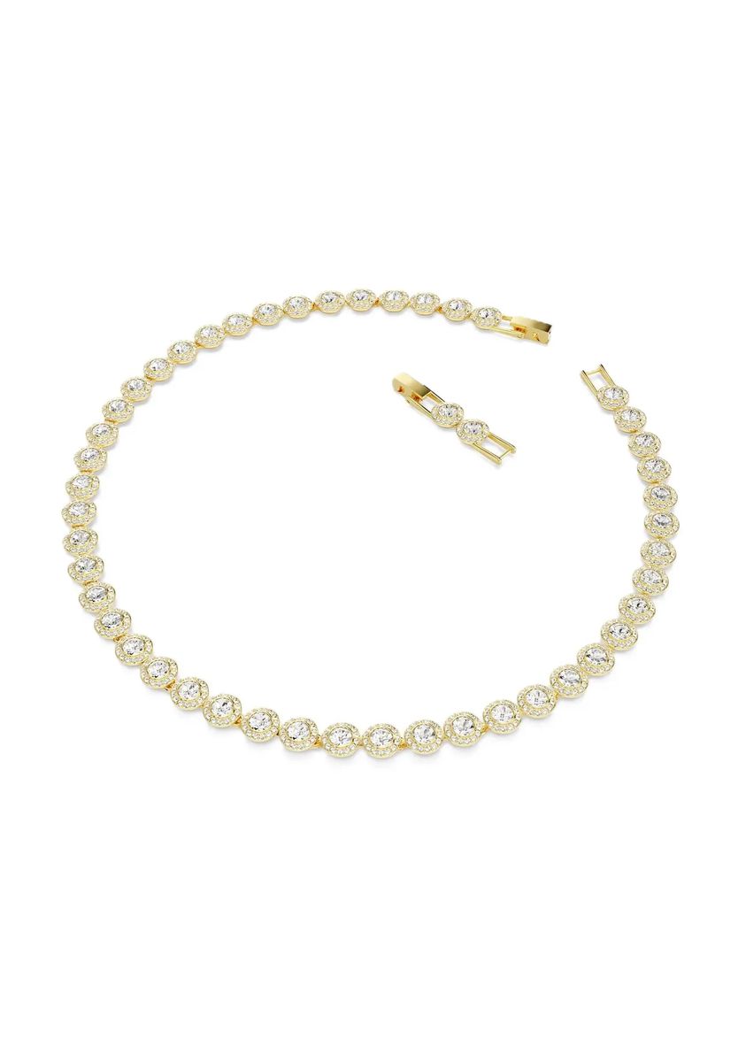 Elegantes Halo-Kristall-Tennis-Collier