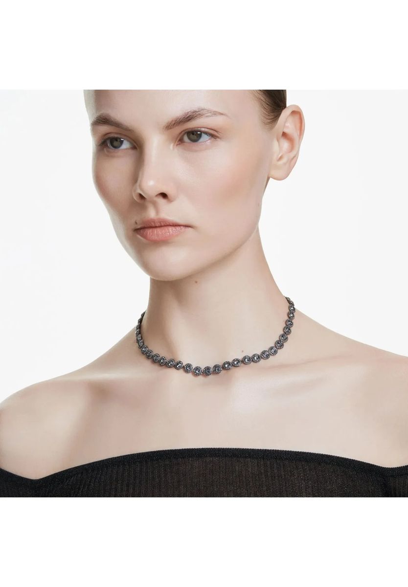 Elegantes Halo-Kristall-Tennis-Collier