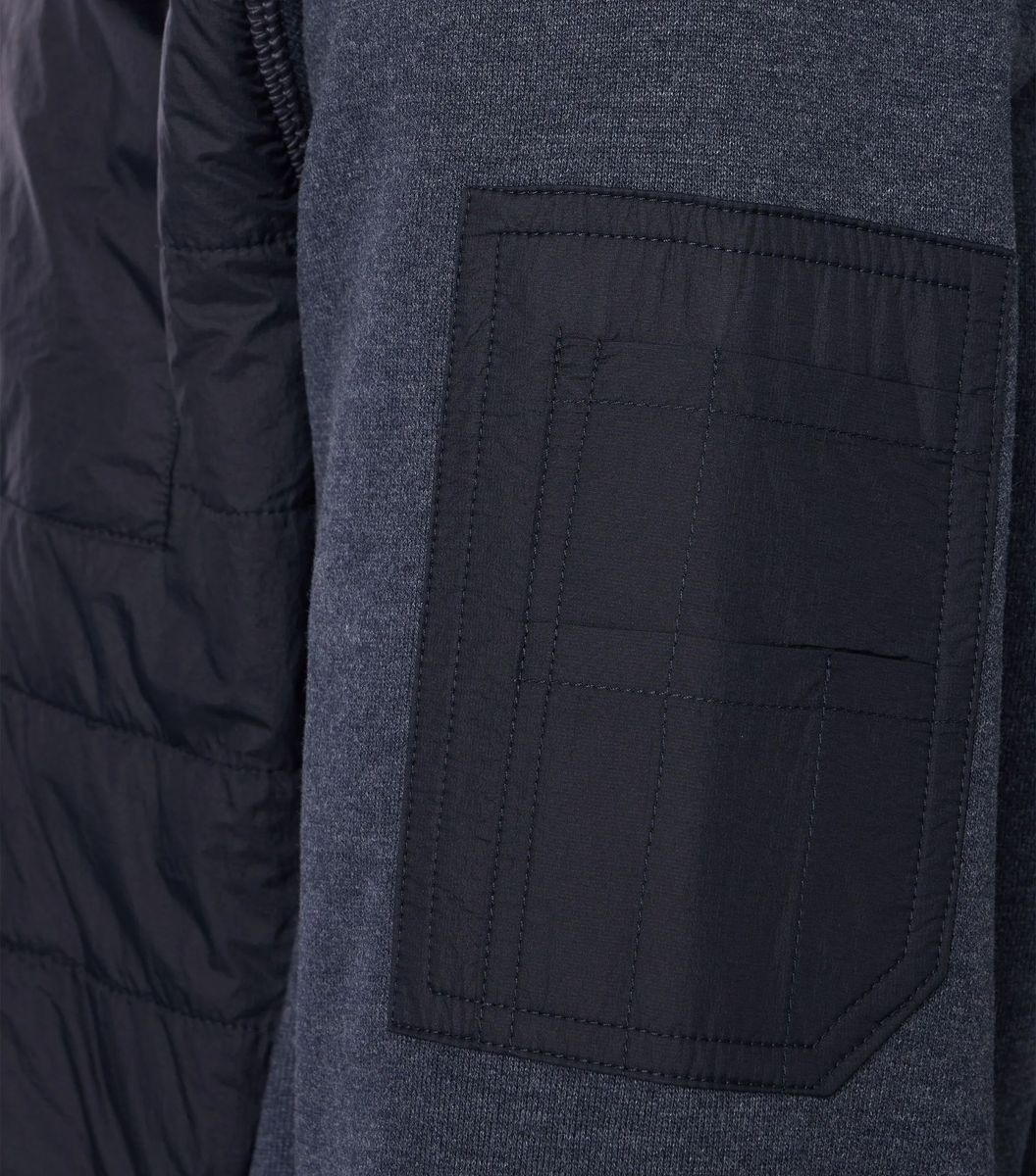 Hybride Steppjacke mit Reißverschluss
