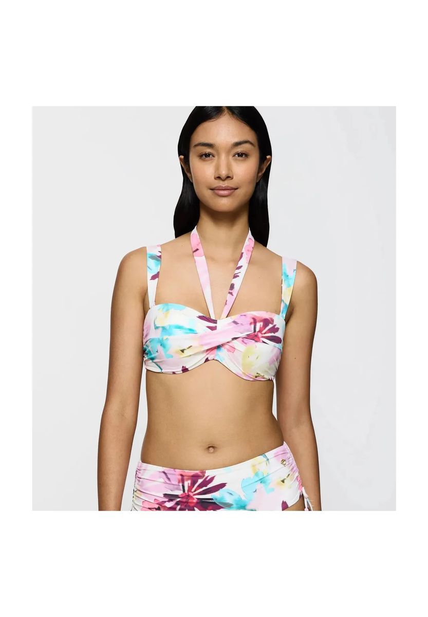 Multifunktionales Bikinioberteil mit Blumenmuster