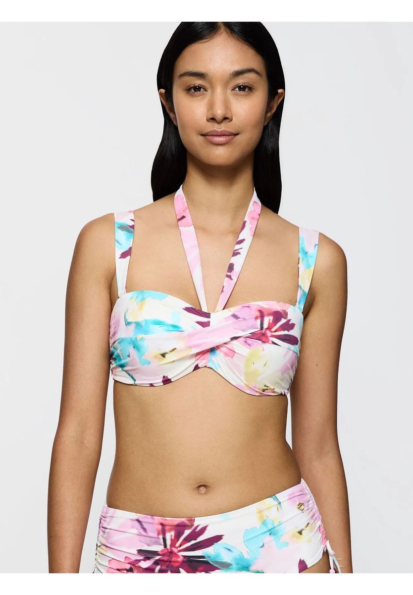Multifunktionales Bikinioberteil mit Blumenmuster