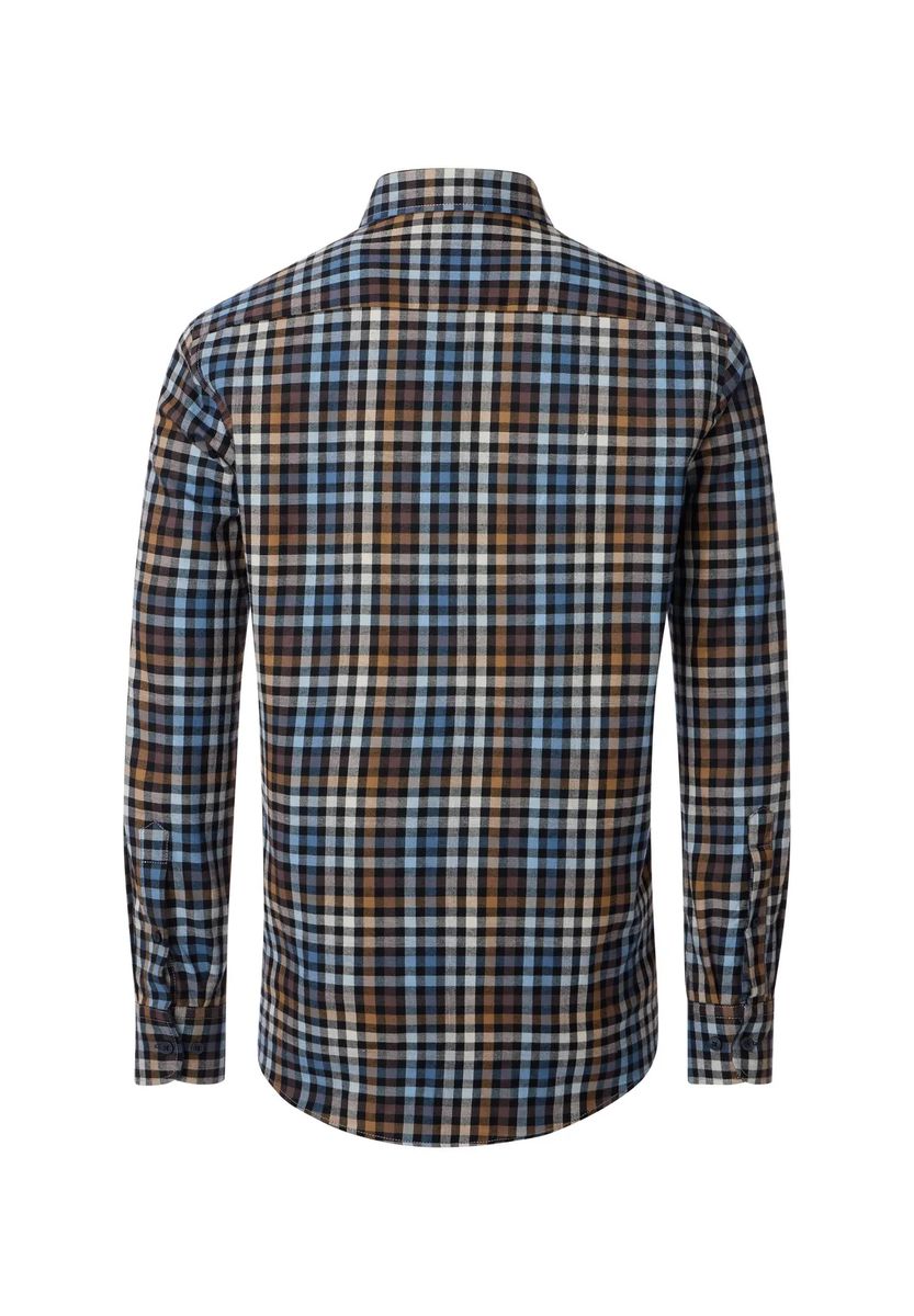 Kariertes Baumwollhemd mit Button-Down