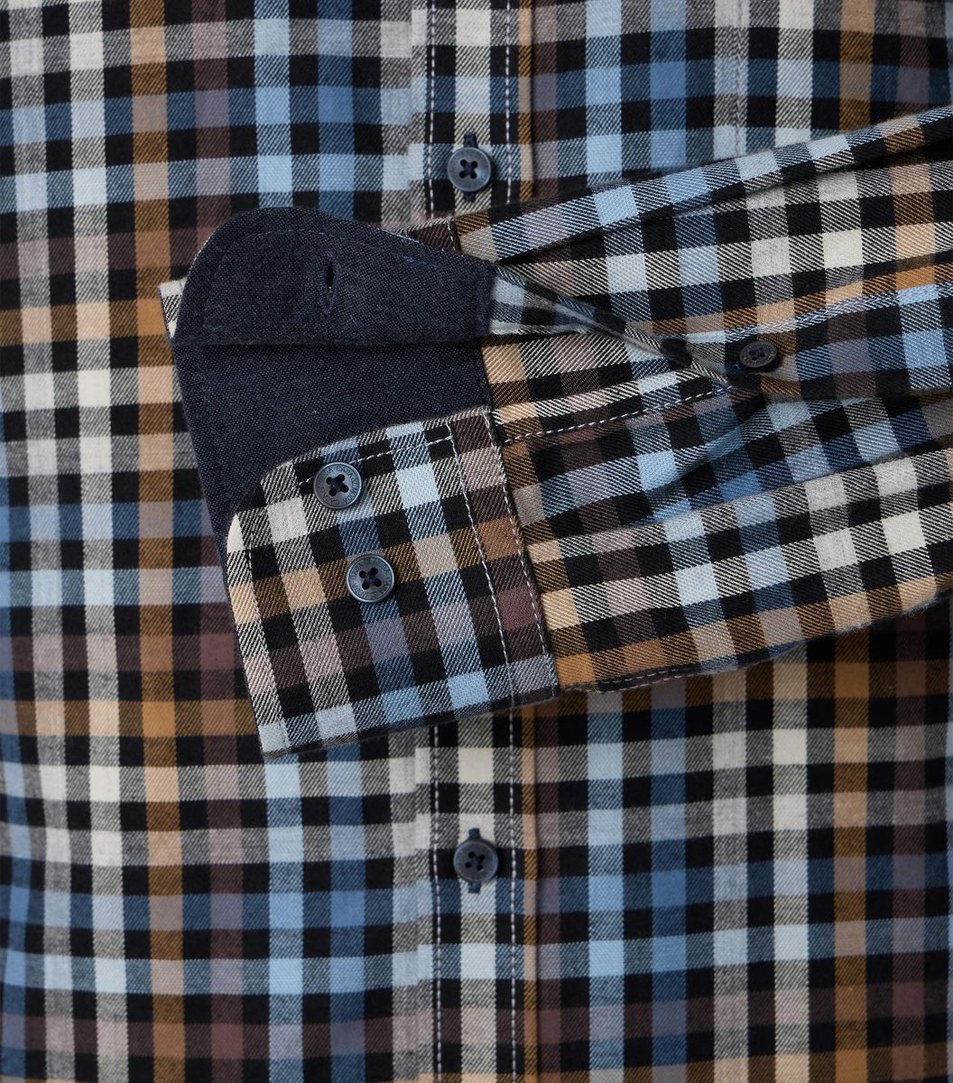Kariertes Baumwollhemd mit Button-Down