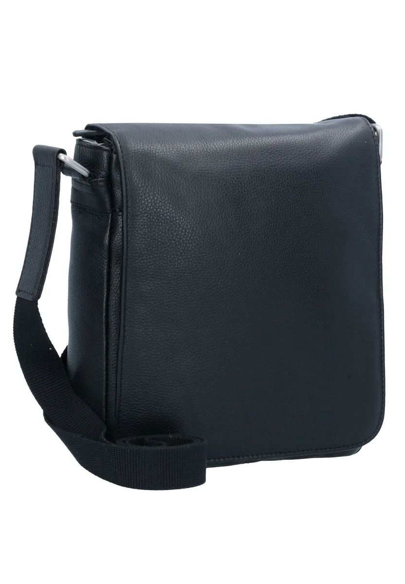 Klassische Messenger-Tasche aus genarbtem Leder