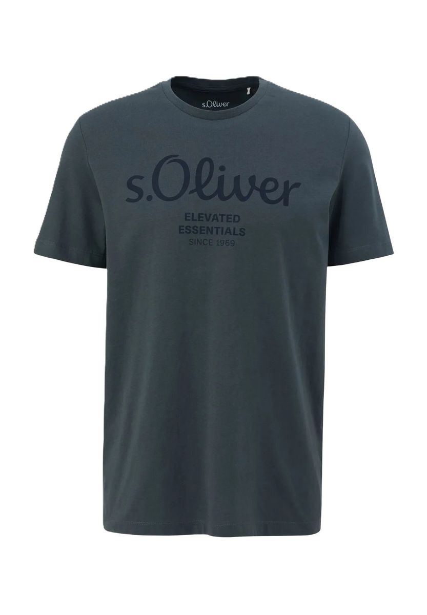 Logo-Print Baumwoll-T-Shirt mit Rundhalsausschnitt