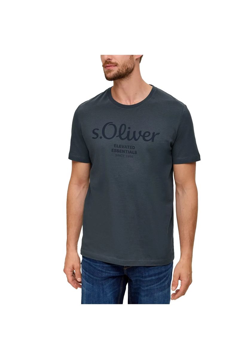 Logo-Print Baumwoll-T-Shirt mit Rundhalsausschnitt