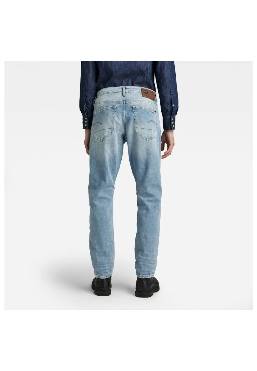 Straight Tapered Jeans mit Used-Waschung