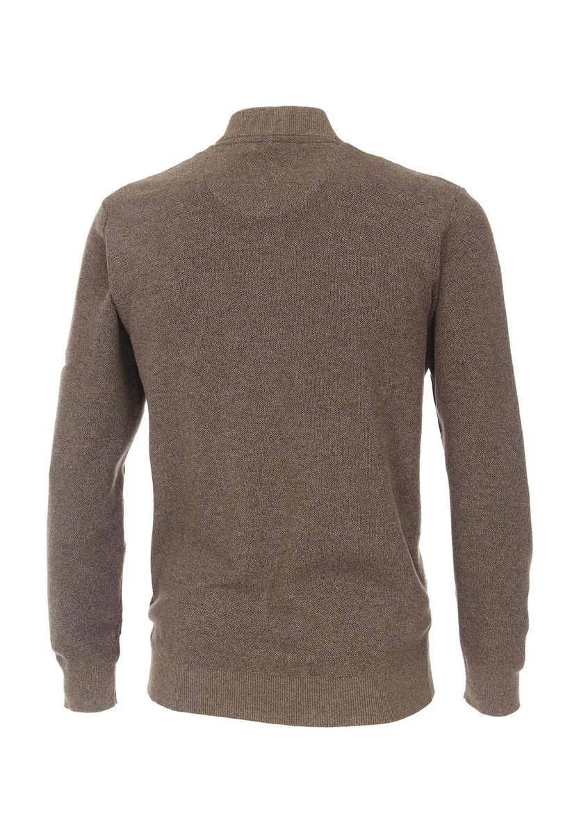 Klassische Melange-Strickjacke mit Reißverschluss