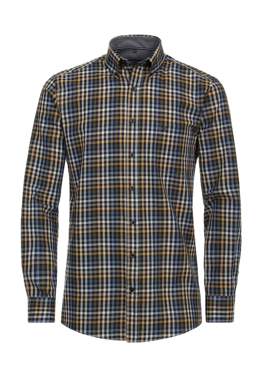 Kariertes Freizeithemd mit Button-Down-Kragen
