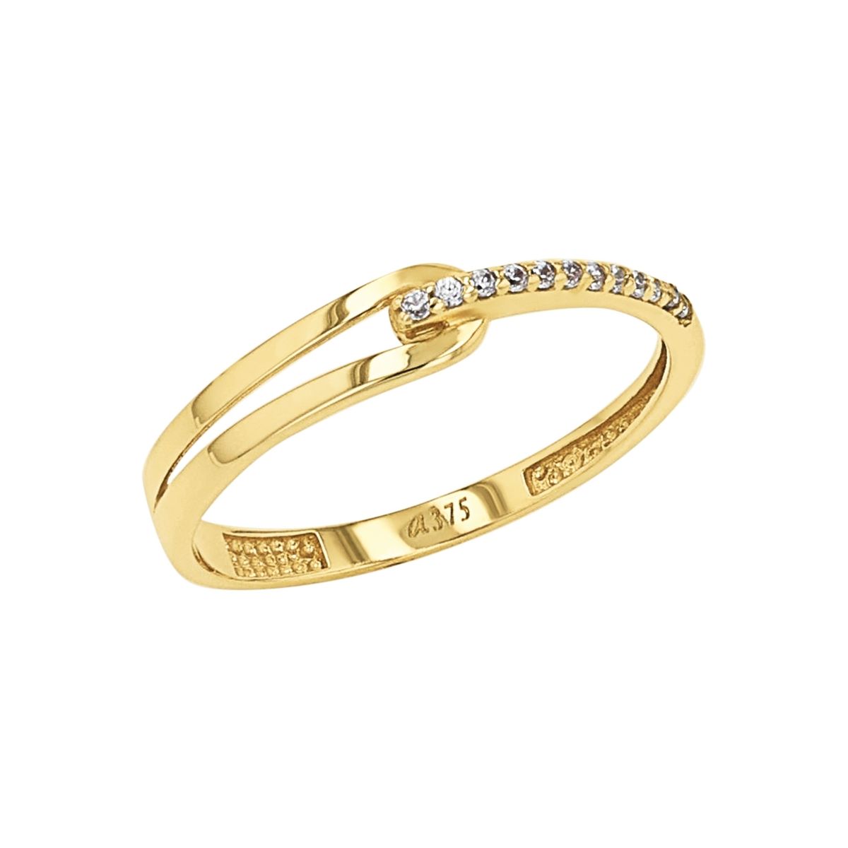Goldring mit Schlaufen und Zirkonia