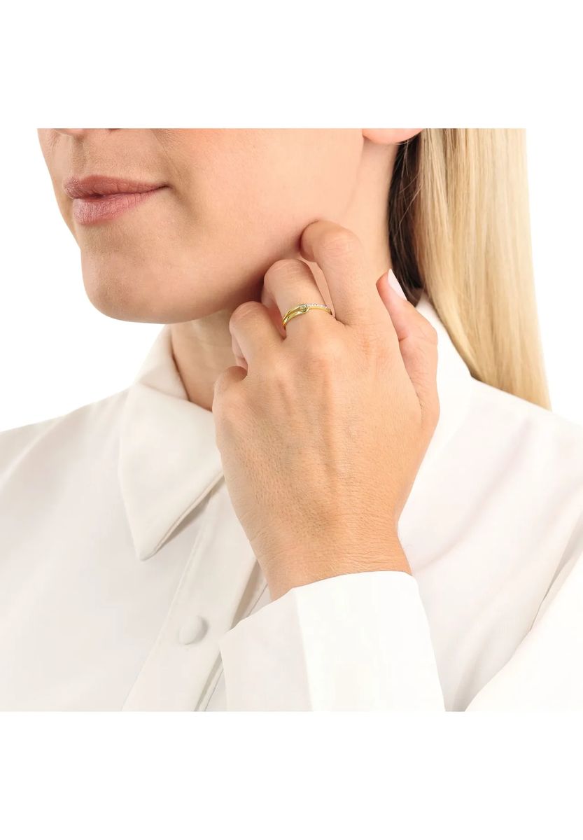 Goldring mit Schlaufen und Zirkonia