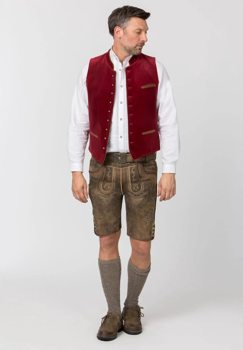 Traditionelle Samtweste mit Stehkragen