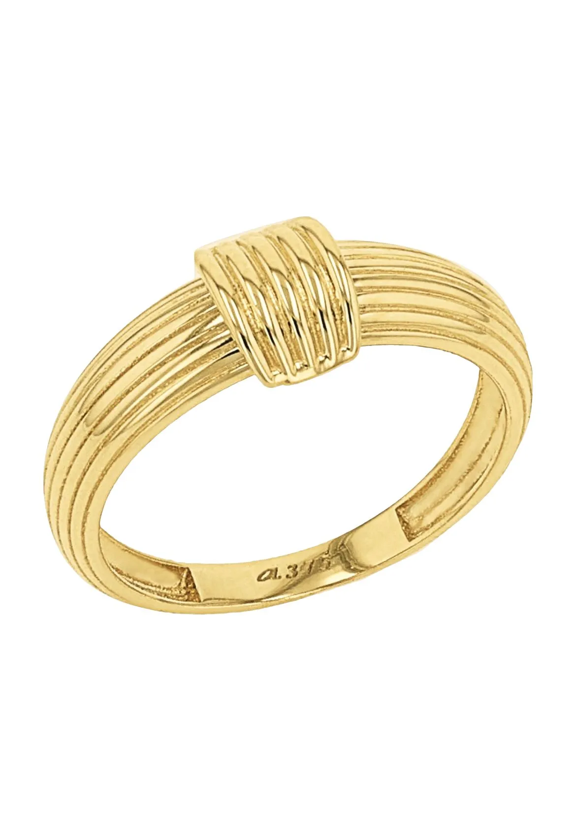 Goldring mit geripptem Knotendesign