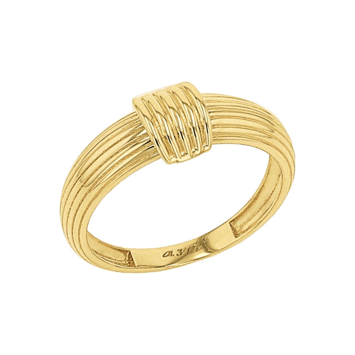 Goldring mit geripptem Knotendesign