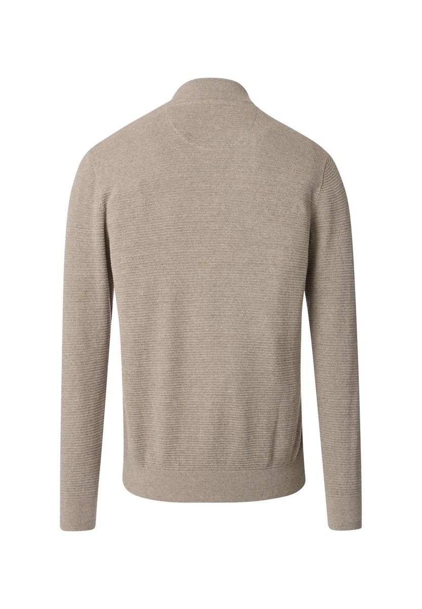 Strukturierte Baumwoll-Strickjacke mit Reißverschluss